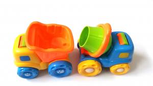 Kinder-Baufahrzeuge Betonmischer und Kipp-LKW für Kinder ab 12M+