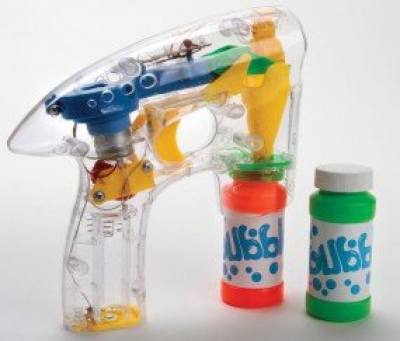 Bubble Gun Seifenblasenpistole mit Lichteffekten und Dauerfeuer 