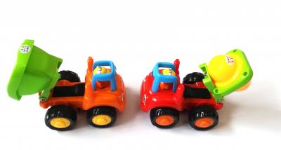 Kinder-Baufahrzeuge 2 er Set, Lernspielzeuge für Kinder ab 12M+