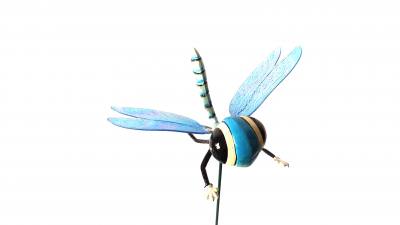 Wobbler Libelle blau gefedert Libelle zur Deko und Einstecken