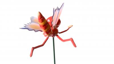Wobbler Schmetterling pink gefedert zur Deko und Einstecken