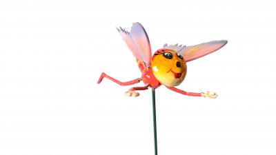 Wobbler Schmetterling pink gefedert zur Deko und Einstecken